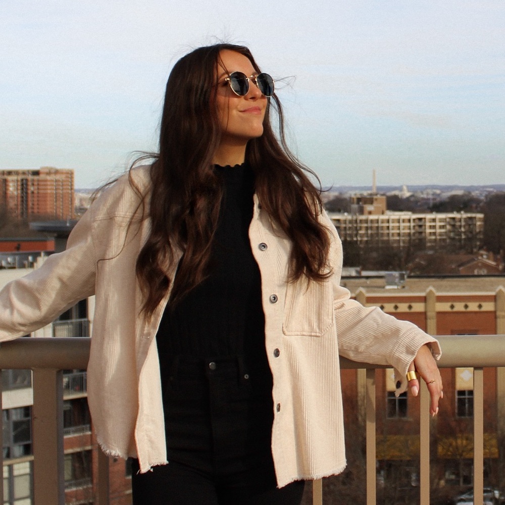 ZARA - ivory corded jacket Size M